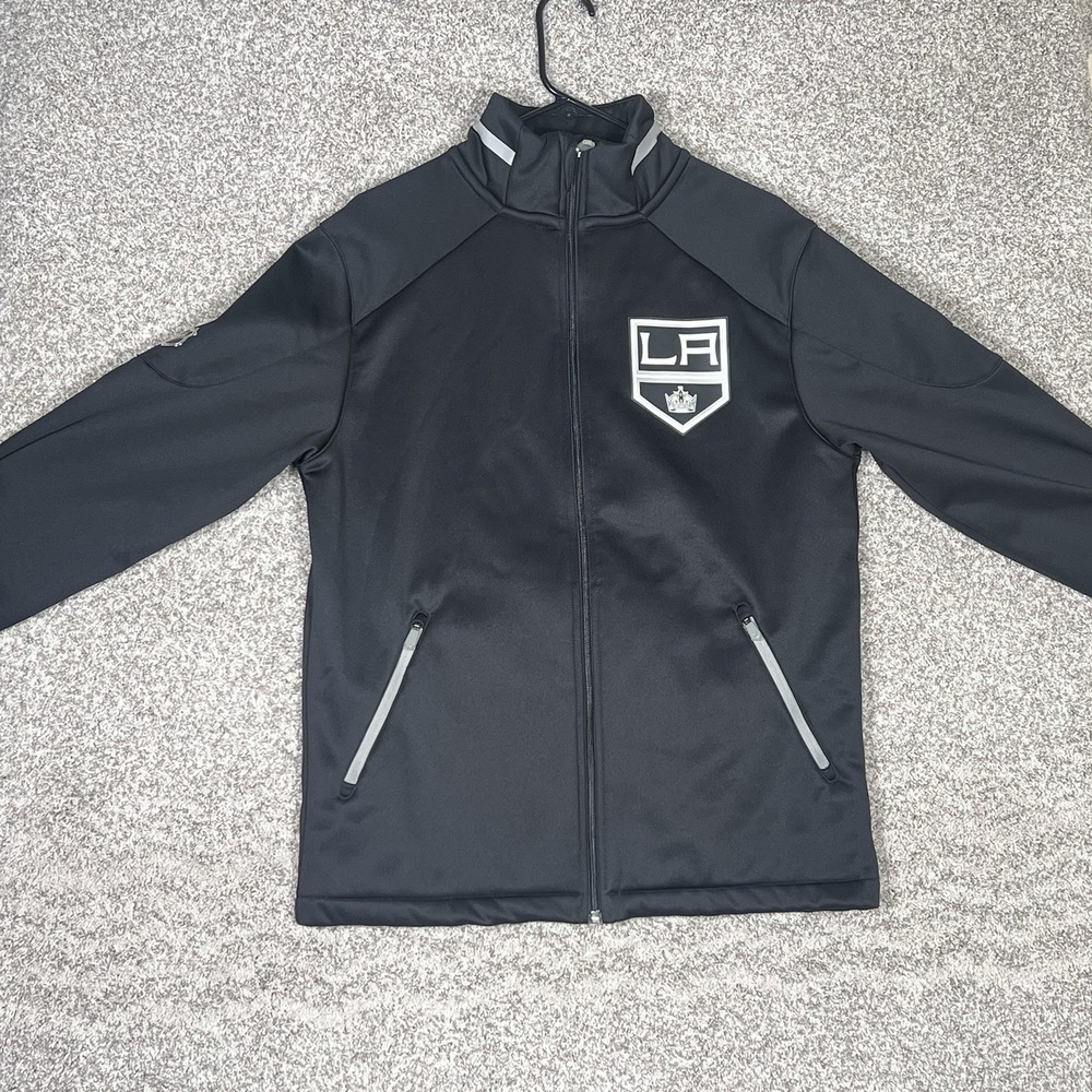 Los Angeles Kings Jacket Mens Medium Black Fanatics NHL Pro Authentics Full Zip